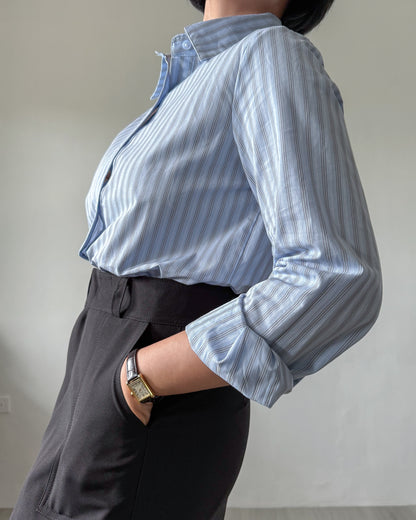 Esther Premium Cotton Striped Tailored Long Sleeve Shirt