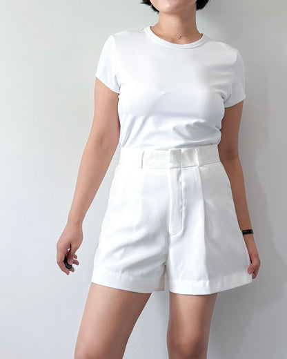 Willow Premium Cotton Twill Wide-Leg Trouser Shorts