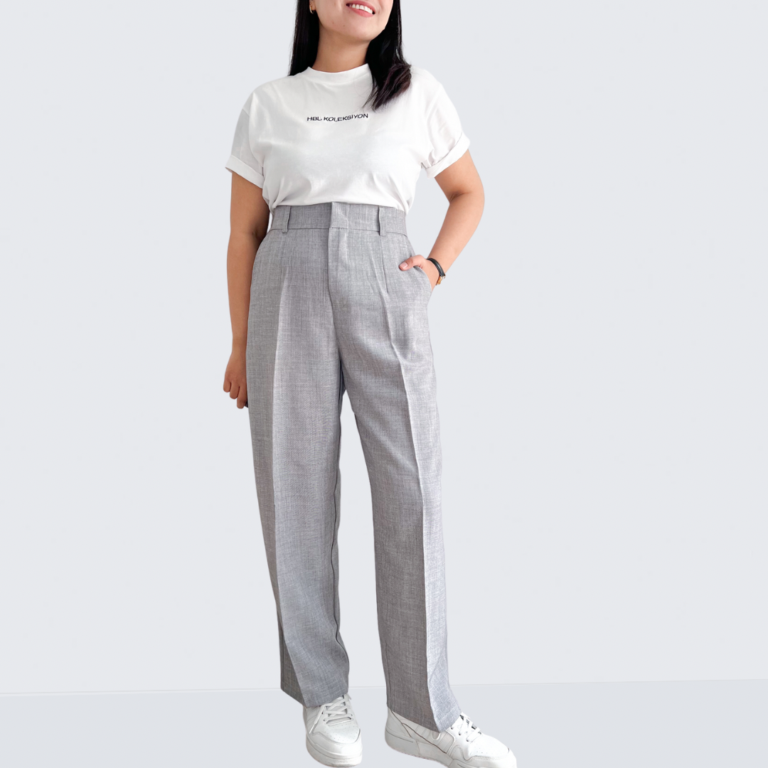 Isabela Linen Blend Straight Pants (Plus-size)