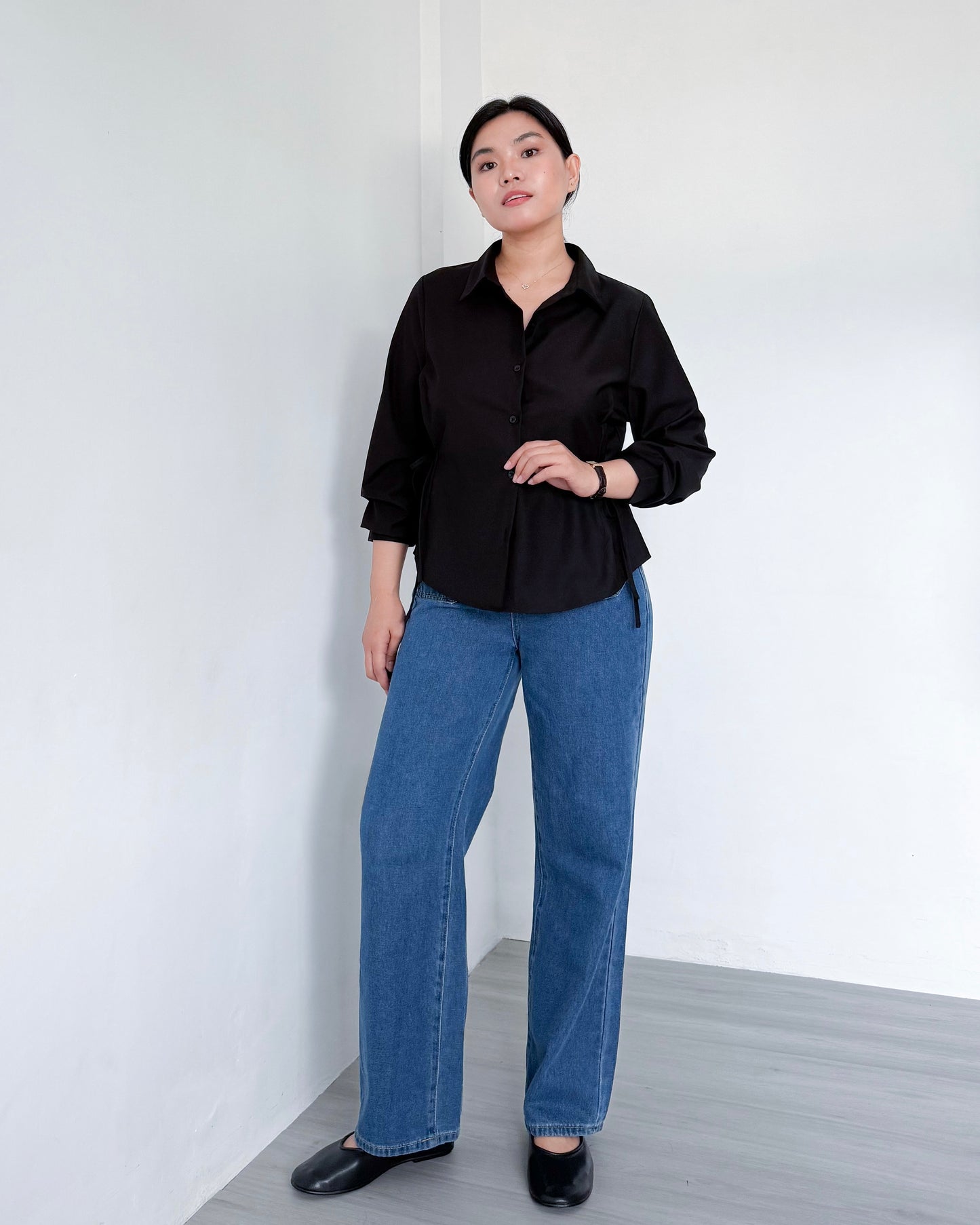 Bria Side-tie Long Sleeve Shirt