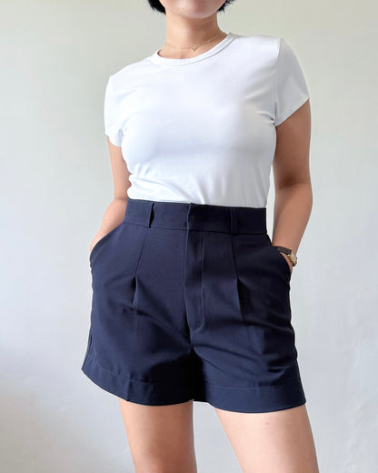 Willow Premium Cotton Twill Wide-Leg Trouser Shorts