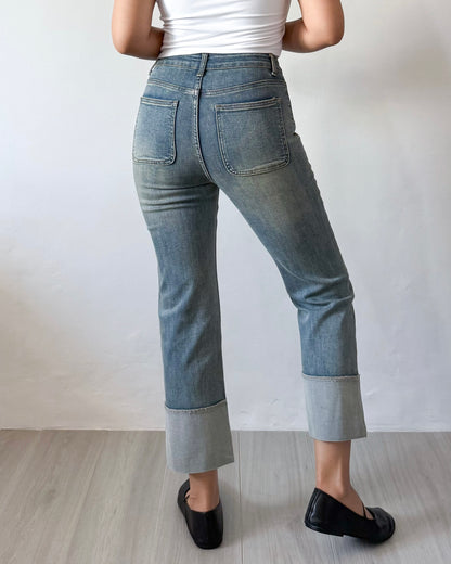 Fatima Fitted Fixed Cuff Cropped Jeans