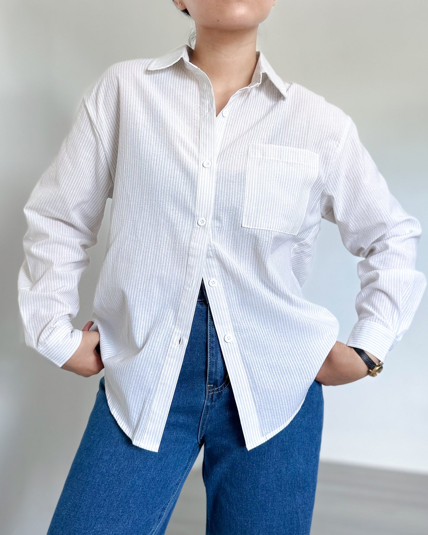 Kira Cotton Linen Oversized Long Sleeve Shirt