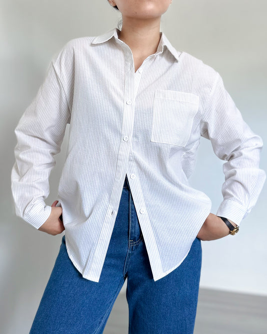 Kira Cotton Linen Oversized Long Sleeve Shirt