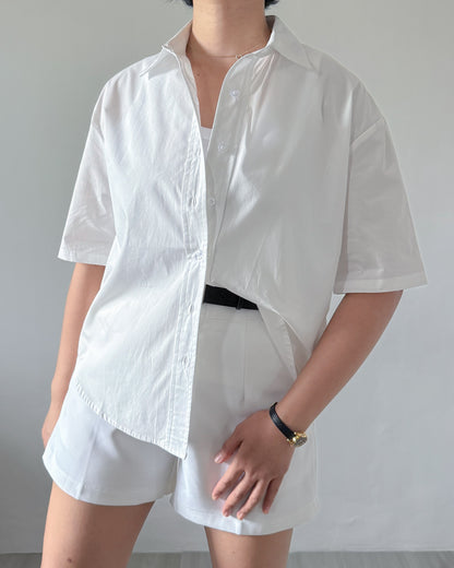 Lily Premium Cotton Short Sleeve Oversized Shirt