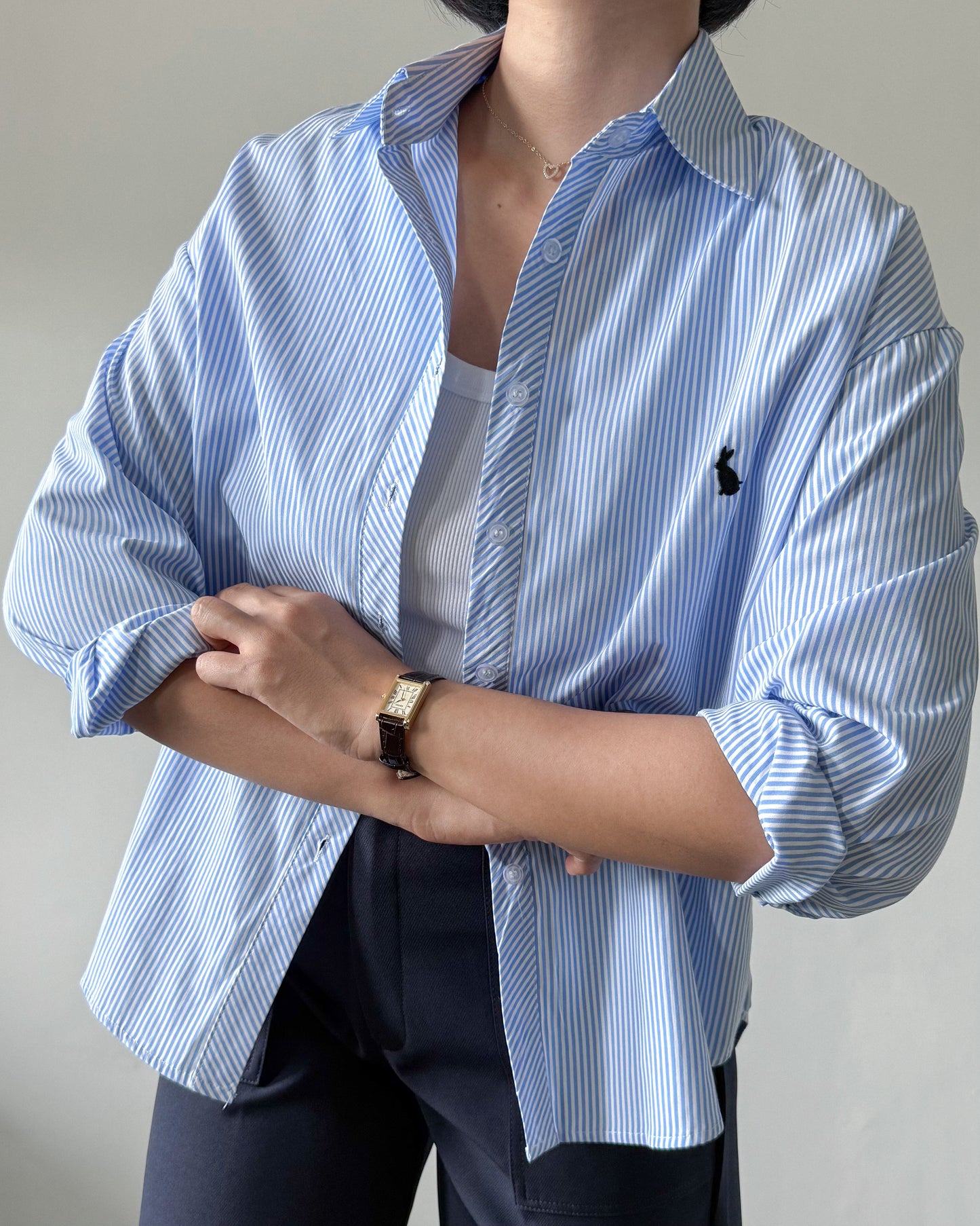 Bunny Long Sleeve Striped Shirt
