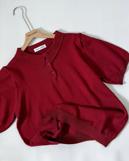 Juana Jersey Knit Banded Sleeve Polo Shirt