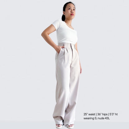 Penelope Pleated Straight Pants (Longer Length)