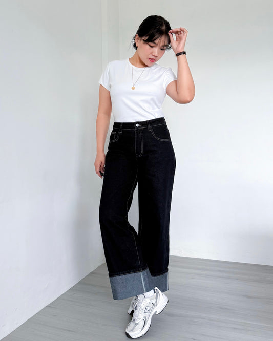 Victoria Straight Fixed Cuff Denim Jeans