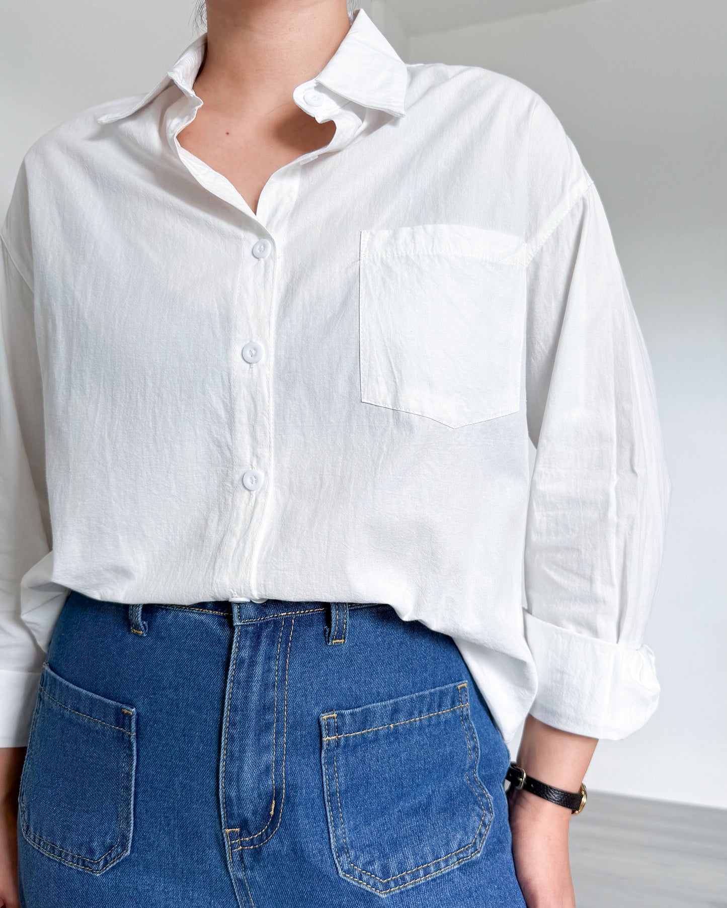 Olive Premium Cotton Linen Blend Oversized Long Sleeve Shirt