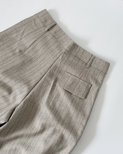 Nathalie Relaxed Melange Striped Trousers