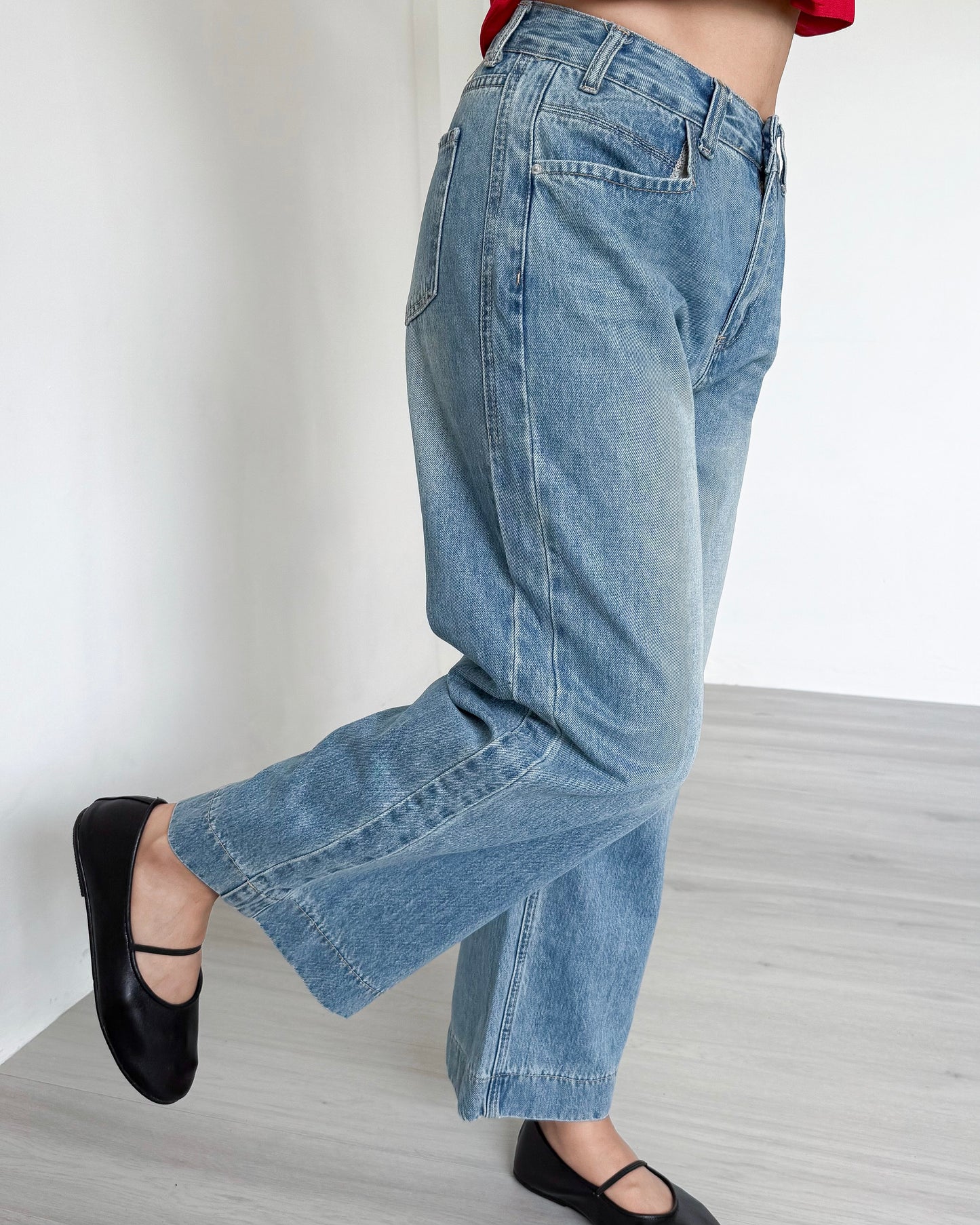 Cleo Cropped Wide-Straight Denim Jeans
