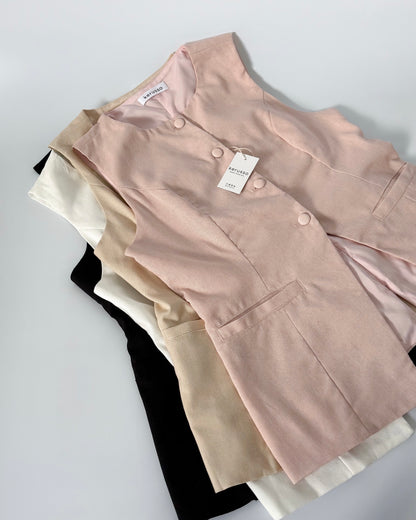Eden Round Neck Tailored Long Vest Top