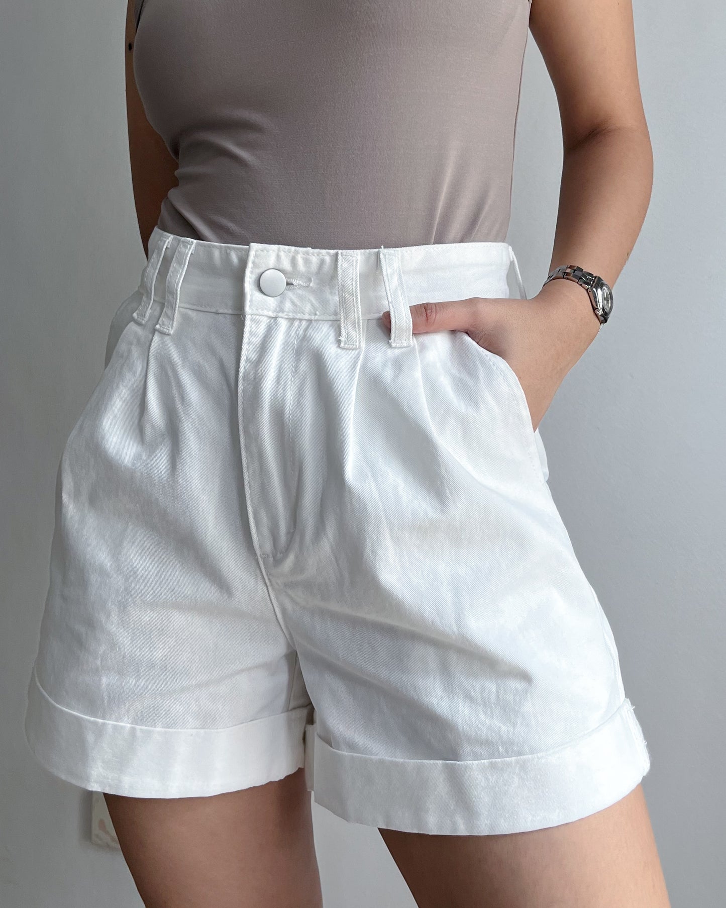 Cora Folded Hem Denim Shorts