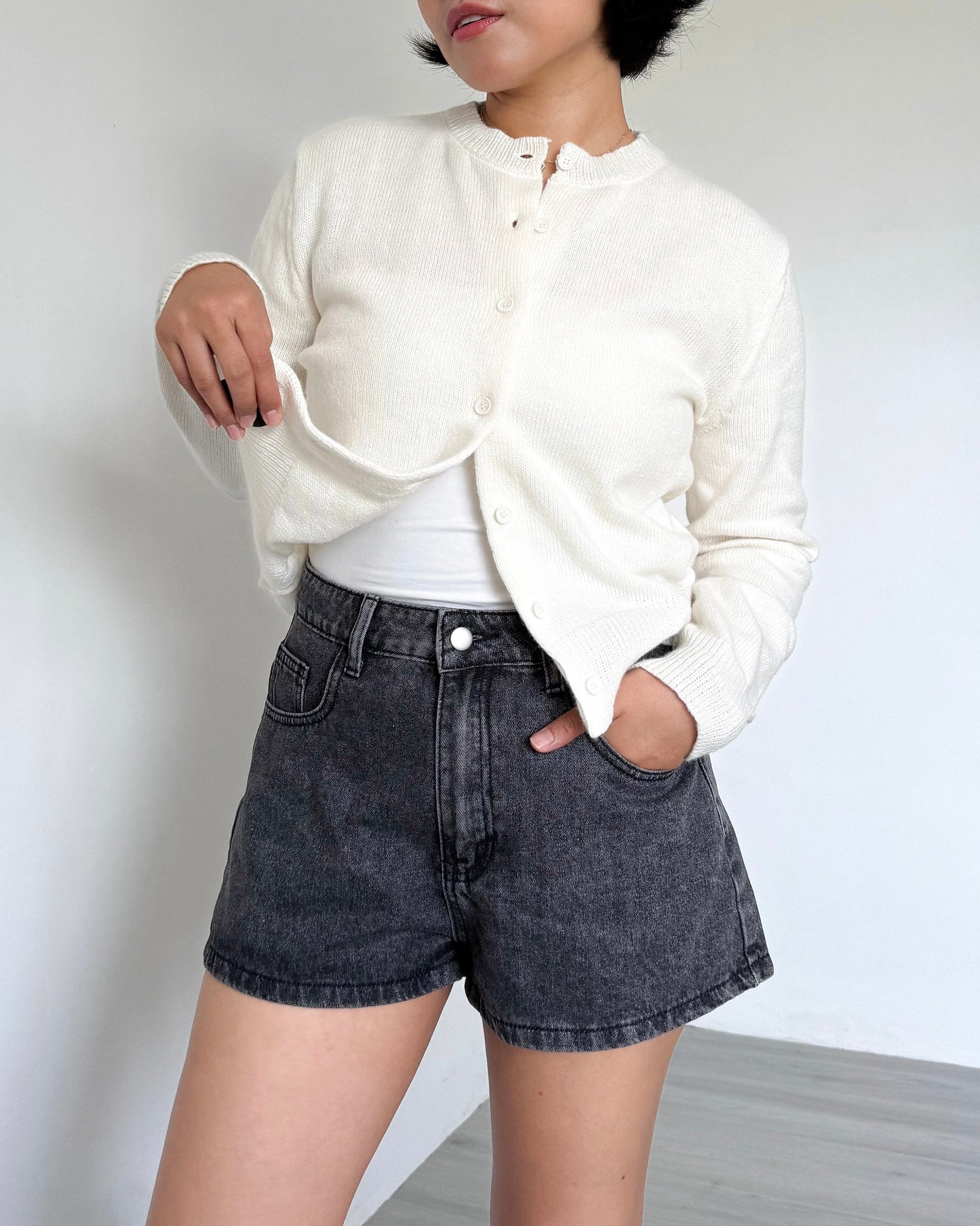 Lulu High Rise Denim Shorts