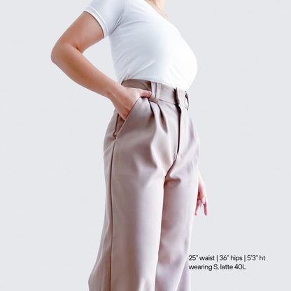 Penelope Pleated Straight Pants (Longer Length)