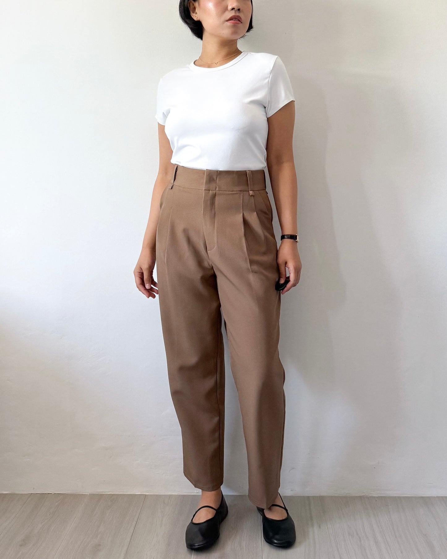 Ruth Pleated Tapered Ankle Pants