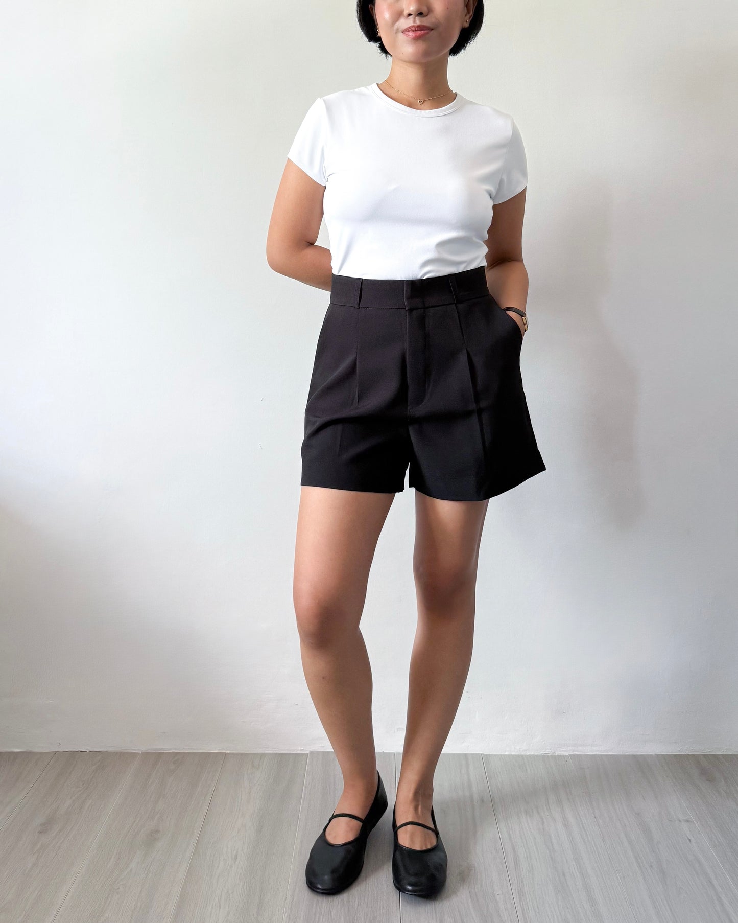 Willow Premium Cotton Twill Wide-Leg Trouser Shorts