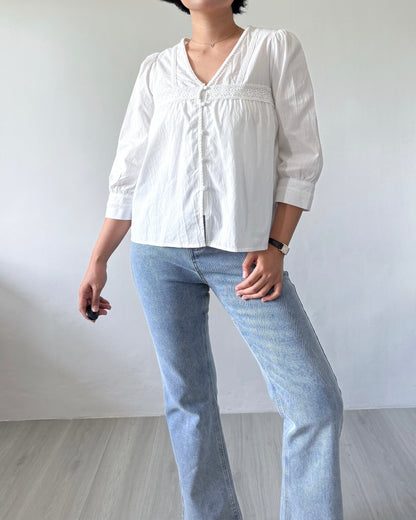 Melissa Boho Oversized Elbow Volume Sleeve Blouse
