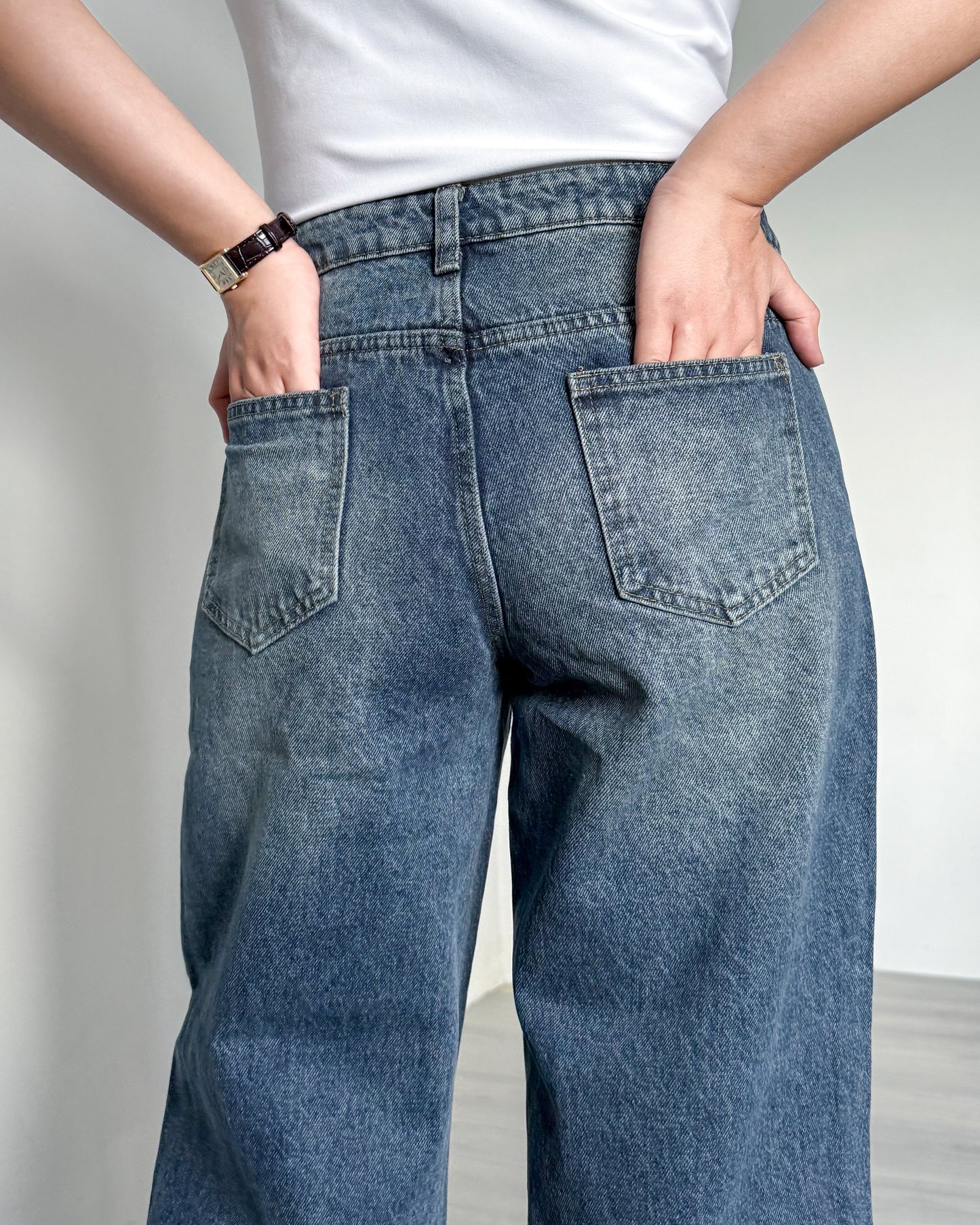 Victoria Straight Fixed Cuff Denim Jeans