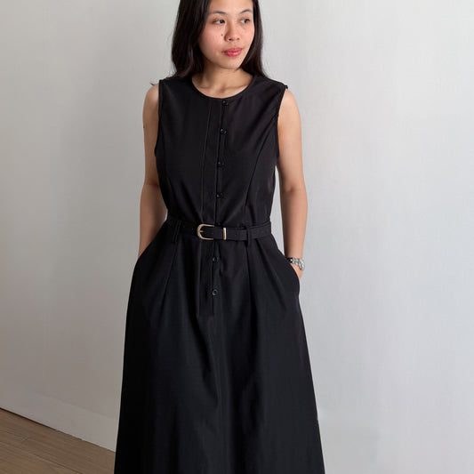 Amelia Button-Down Dress with Belt