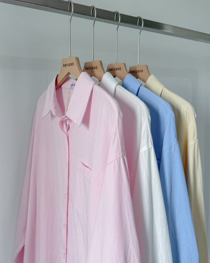 Olive Premium Cotton Linen Blend Oversized Long Sleeve Shirt