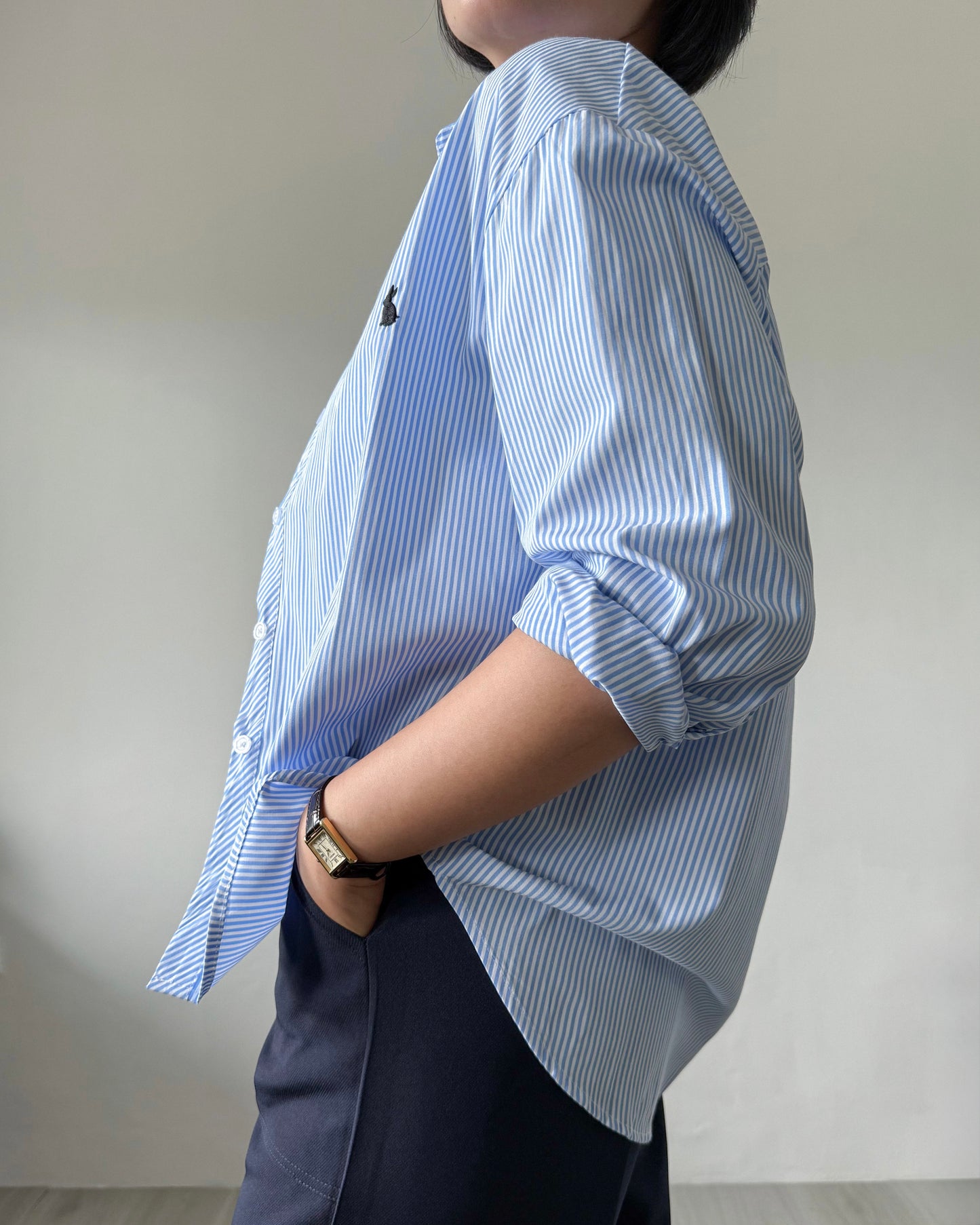 Bunny Long Sleeve Striped Shirt