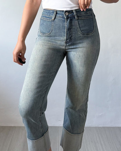 Fatima Fitted Fixed Cuff Cropped Jeans