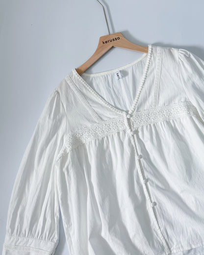 Melissa Boho Oversized Elbow Volume Sleeve Blouse