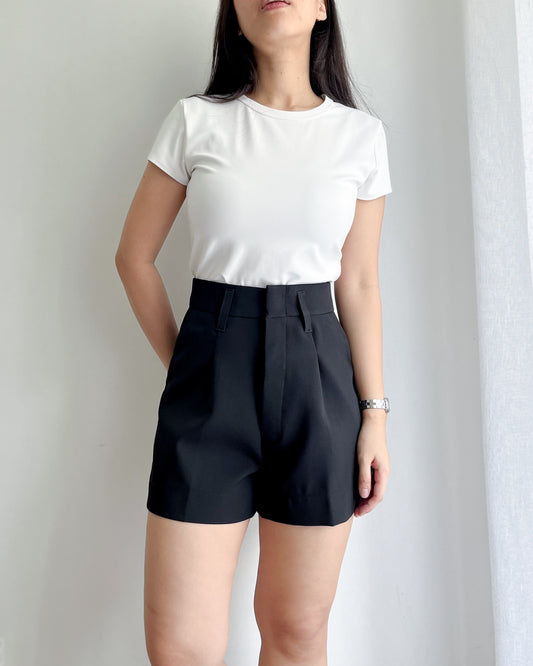 Jill Premium Cotton Twill Wide-Leg Trouser Shorts