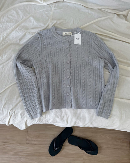Hiraya Cable Knit Crew Neck Short Cardigan