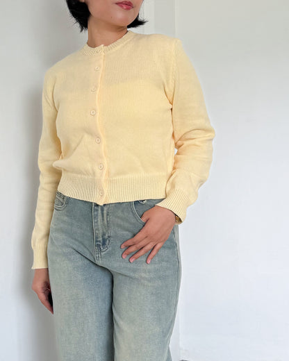 Daisy Boxy Cropped Knit Cardigan