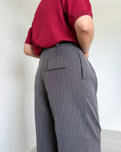 Nathalie Relaxed Melange Striped Trousers