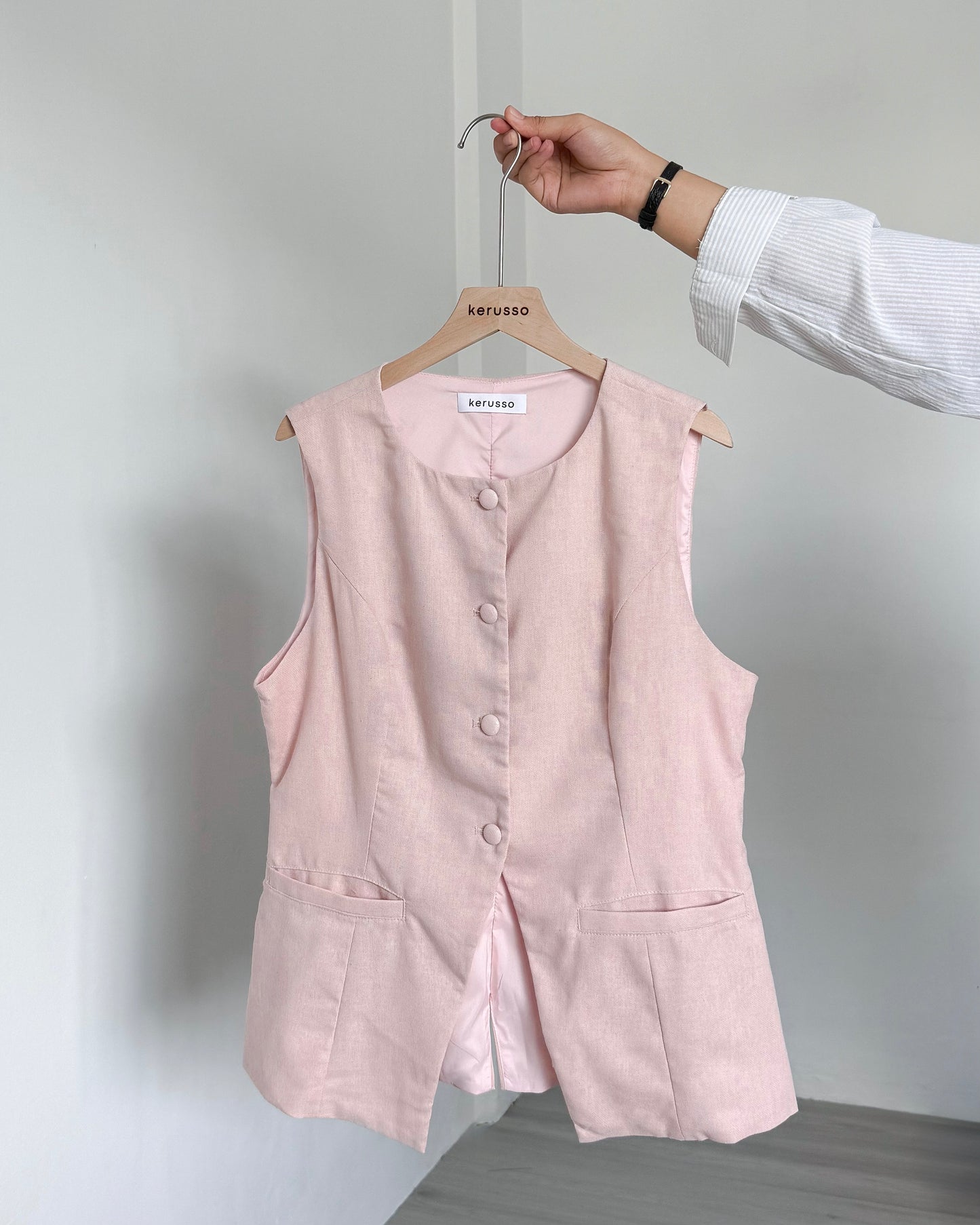 Eden Round Neck Tailored Long Vest Top