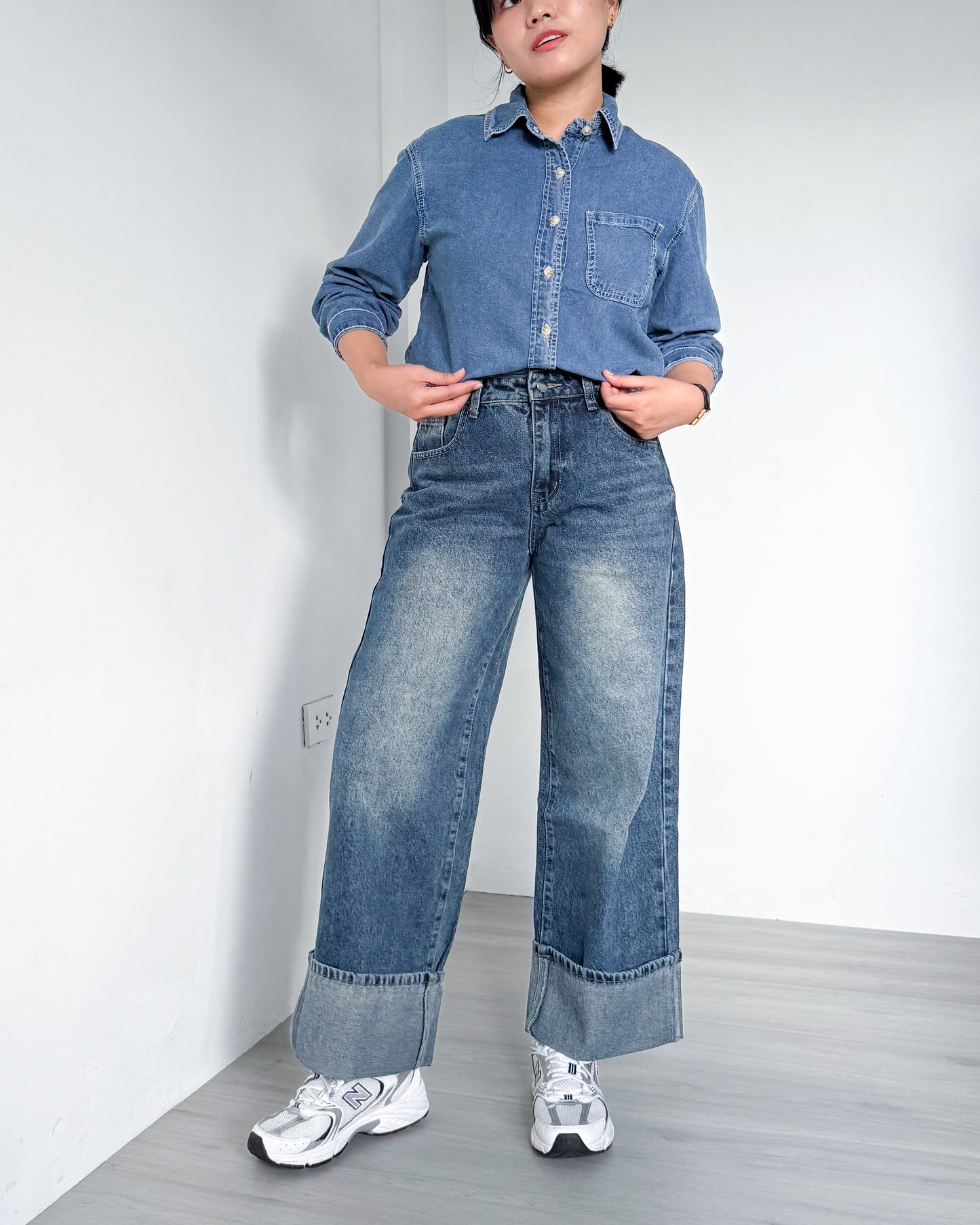 Crissa Relaxed Button-down Denim Shirt