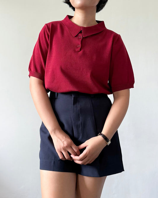 Juana Jersey Knit Banded Sleeve Polo Shirt