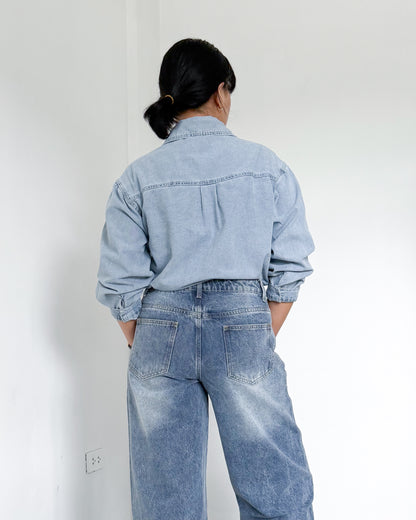 Crissa Relaxed Button-down Denim Shirt