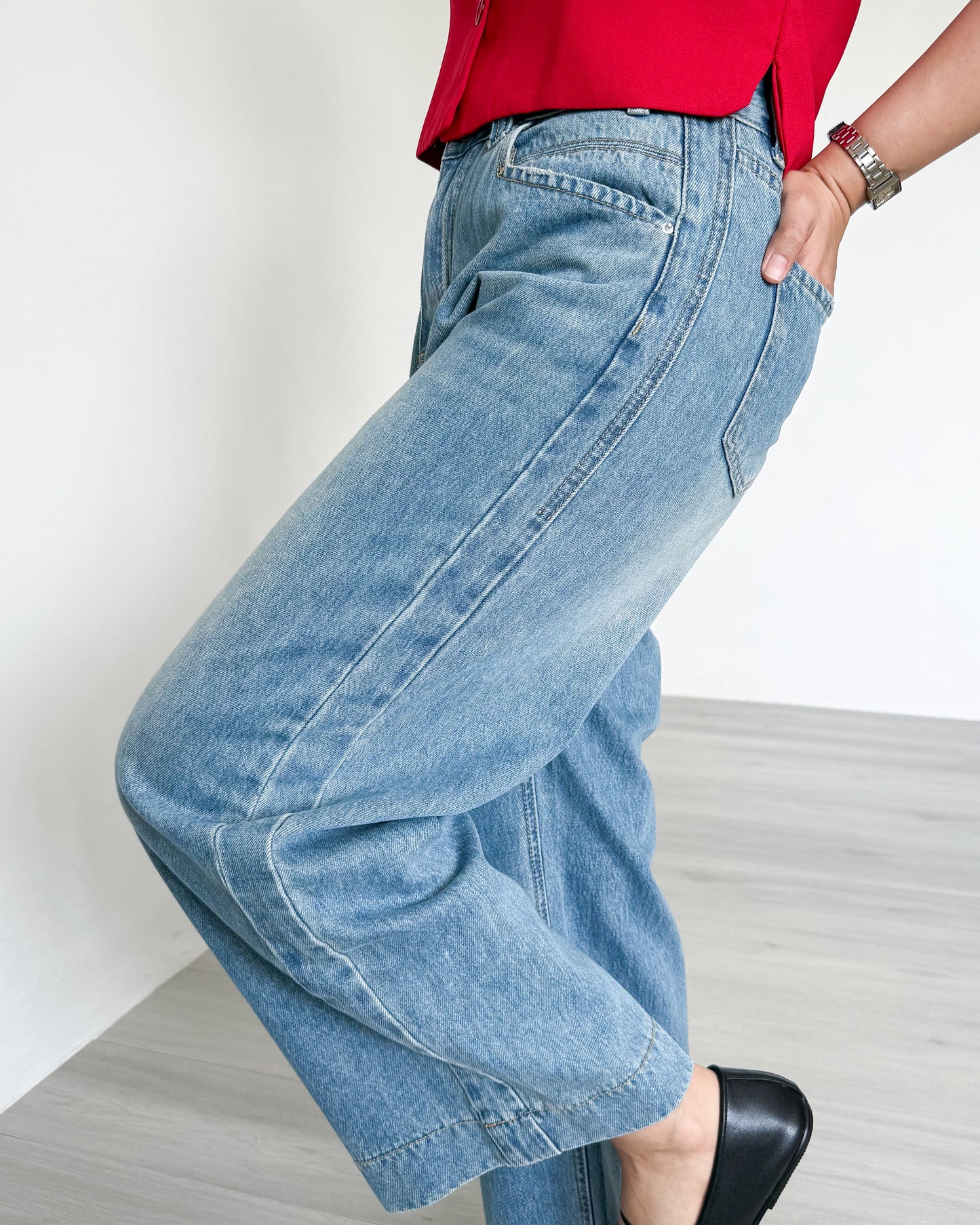Cleo Cropped Wide-Straight Denim Jeans