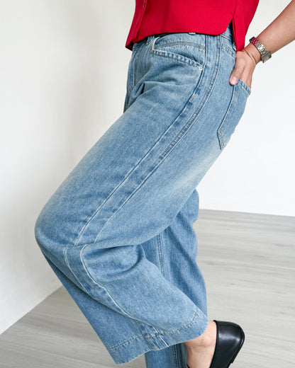 Cleo Cropped Wide-Straight Denim Jeans