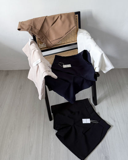 Willow Premium Cotton Twill Wide-Leg Trouser Shorts