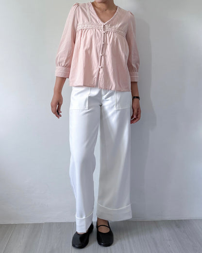 Melissa Boho Oversized Elbow Volume Sleeve Blouse