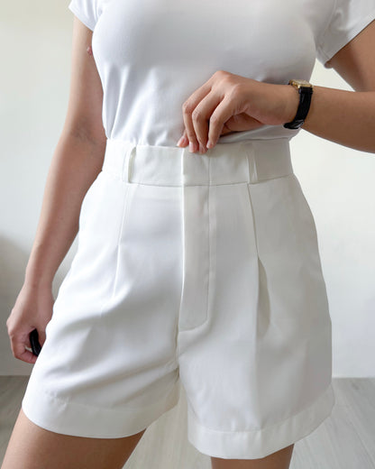 Willow Premium Cotton Twill Wide-Leg Trouser Shorts