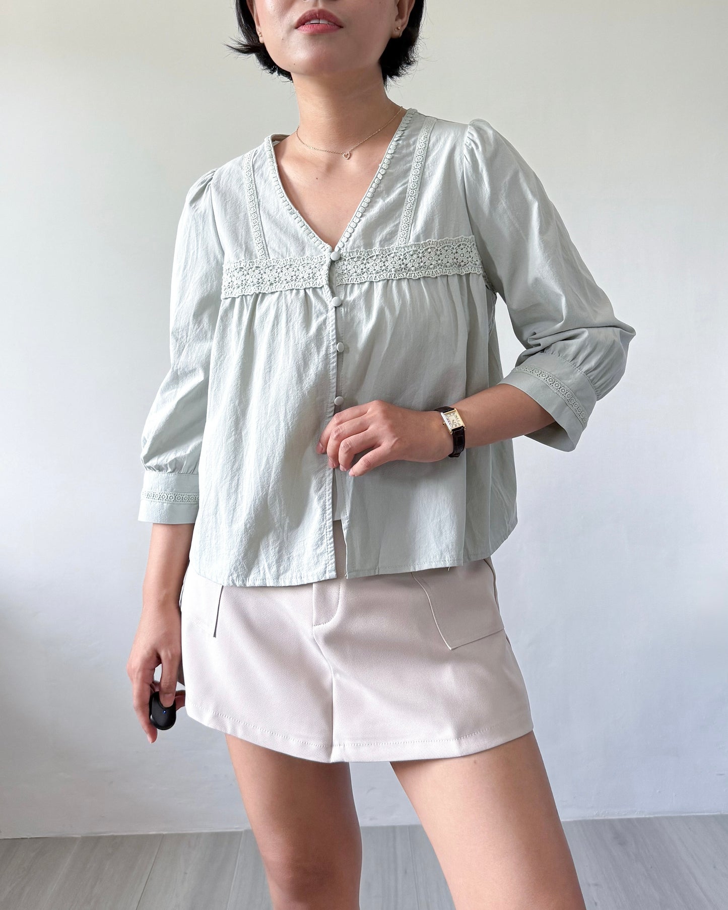 Melissa Boho Oversized Elbow Volume Sleeve Blouse
