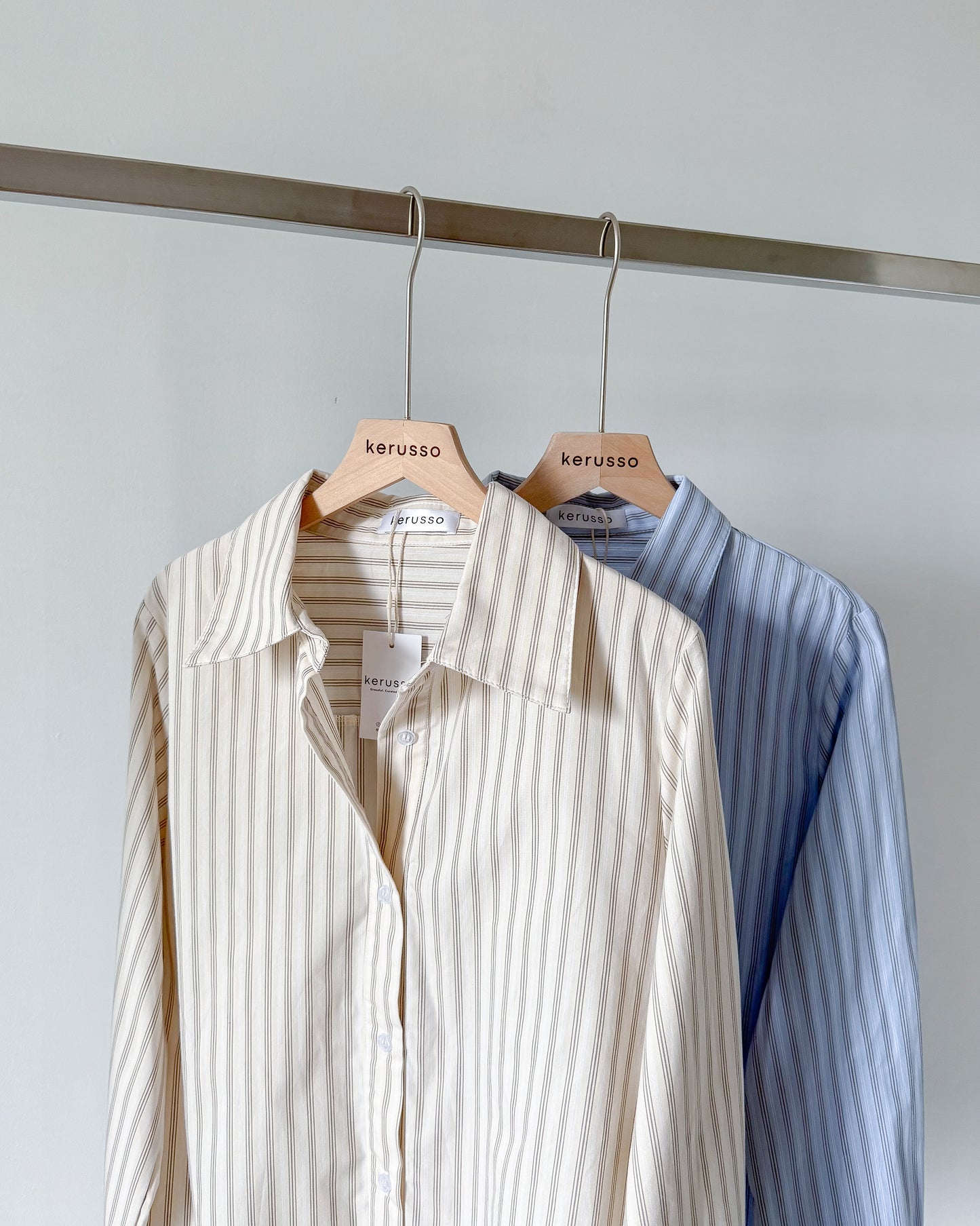 Esther Premium Cotton Striped Tailored Long Sleeve Shirt