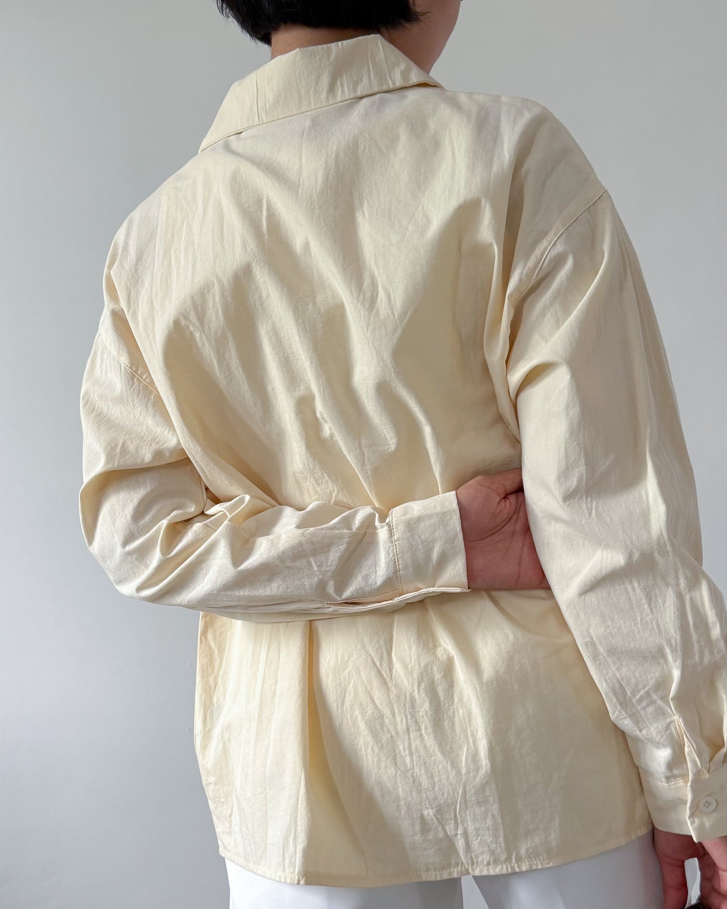 Olive Premium Cotton Linen Blend Oversized Long Sleeve Shirt