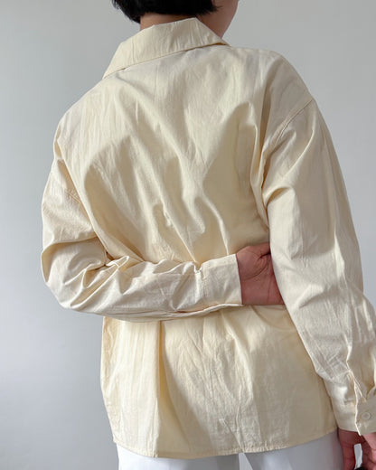 Olive Premium Cotton Linen Blend Oversized Long Sleeve Shirt
