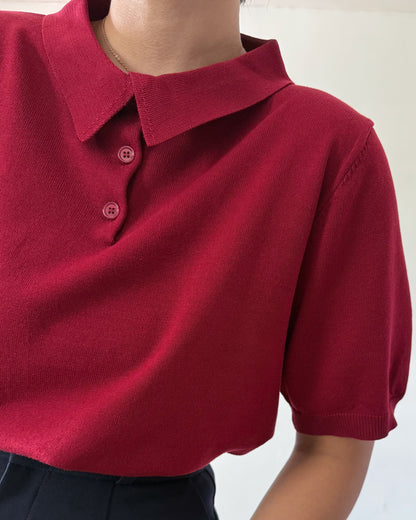 Juana Jersey Knit Banded Sleeve Polo Shirt
