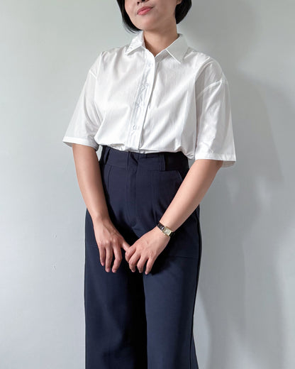 Lily Premium Cotton Short Sleeve Oversized Shirt