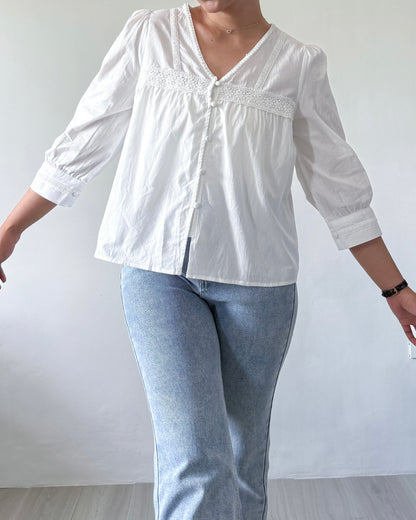 Melissa Boho Oversized Elbow Volume Sleeve Blouse