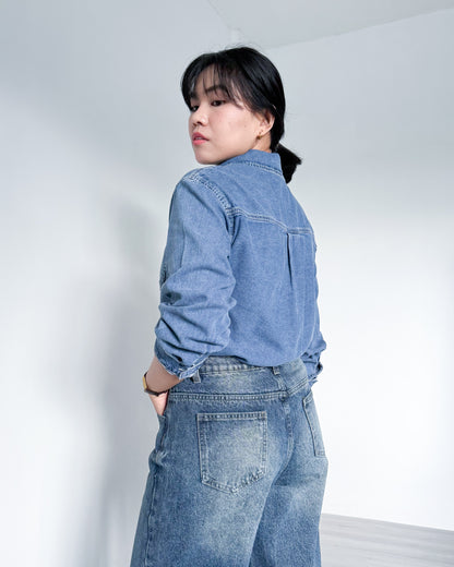 Crissa Relaxed Button-down Denim Shirt